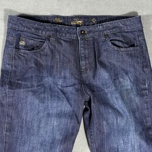 Jordache Jeans Women 10 Blue Ruby Straight Premium Sequin Pocket Dark Wash Denim